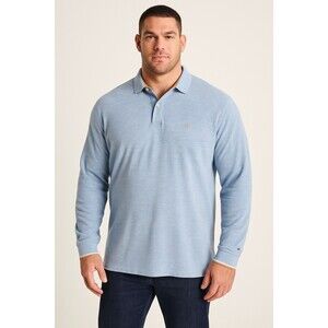 NWOT Tommy Hilfiger Men’s XXL Casual Fit Long Sleeve Polo Shirt Blue”